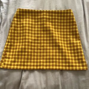 Yellow Urban Outfitters Plaid Skirt